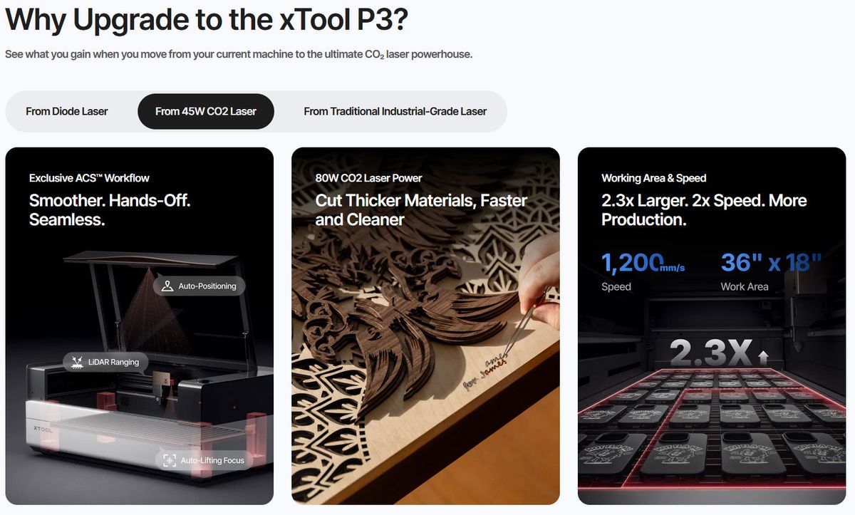 Official xTool P3 information slides