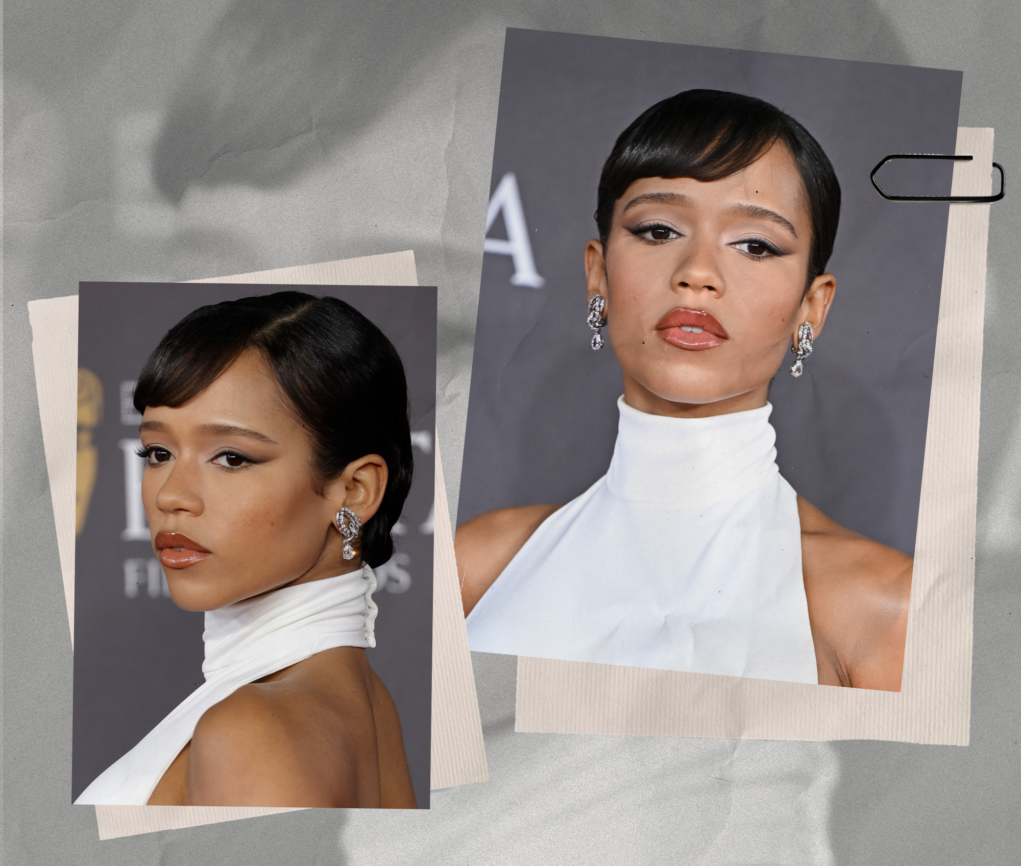 Taylor Russell walks the red carpet of the 2024 EE BAFTA Film Awards