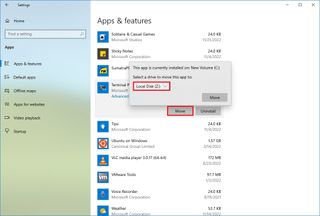Windows 10 move installed app to new drive