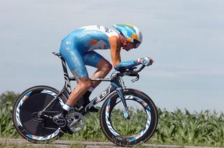 David Millar on his way to third in the Dauphiné's ITT on Wednesday
