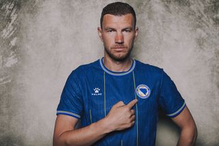 Edin Dzeko #11 of Bosnia and Herzegovina poses for a portrait during the official FIFA World Cup 2026 portrait session 
