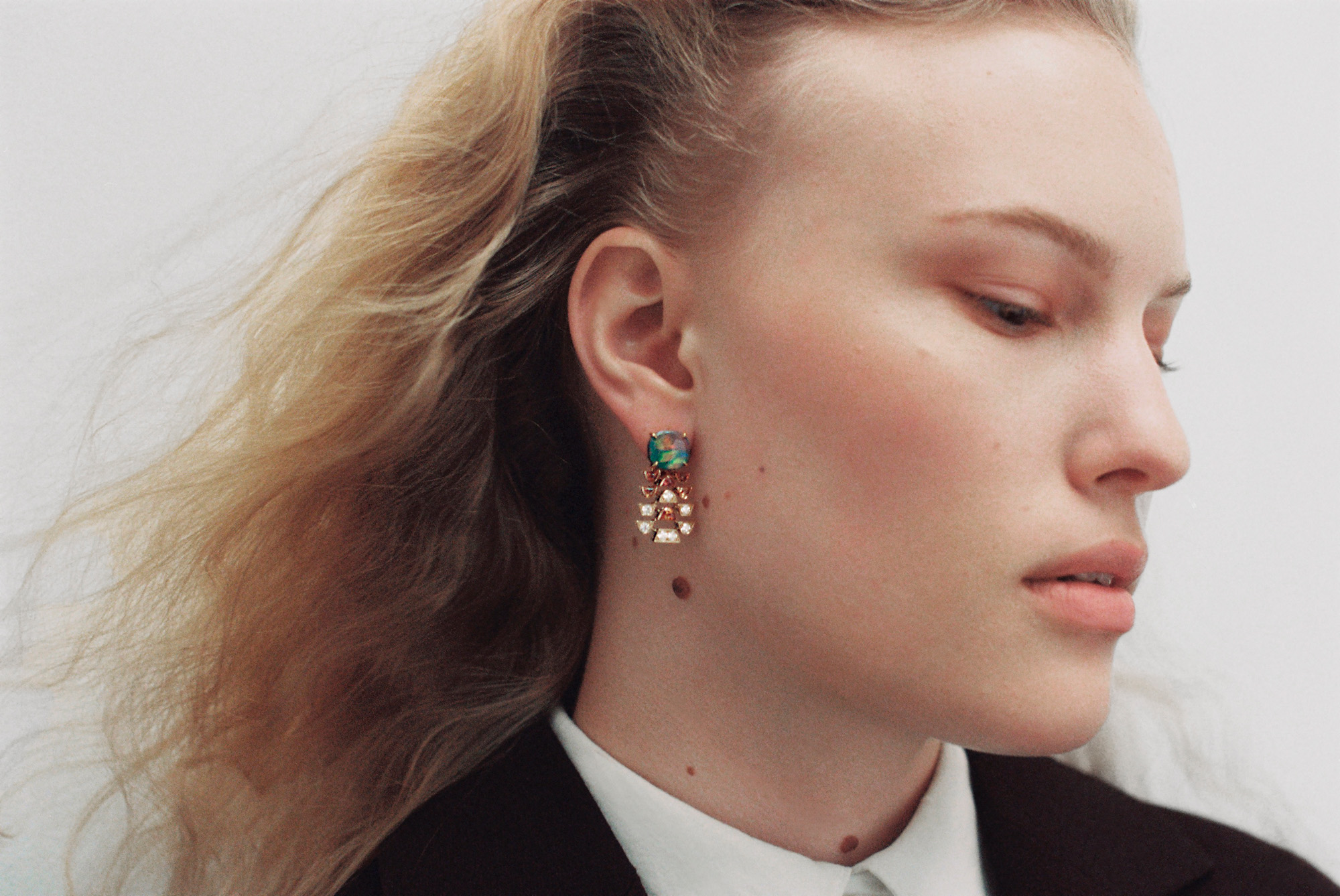 woman wearing diamond jewellery