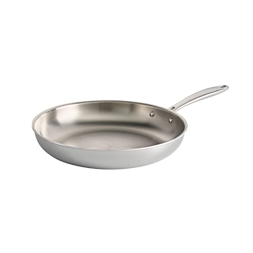 Tramontina Seattle Tri-Ply Clad Stainless Steel 12-Inch Large Frying Pan, Induction-Ready Skillet, Dishwasher-Safe, Nsf-Certified, Made in Brazil