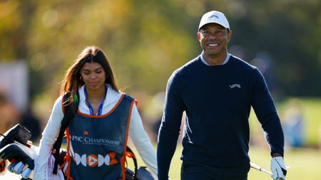 Sam and Tiger Woods at the PNC Championship