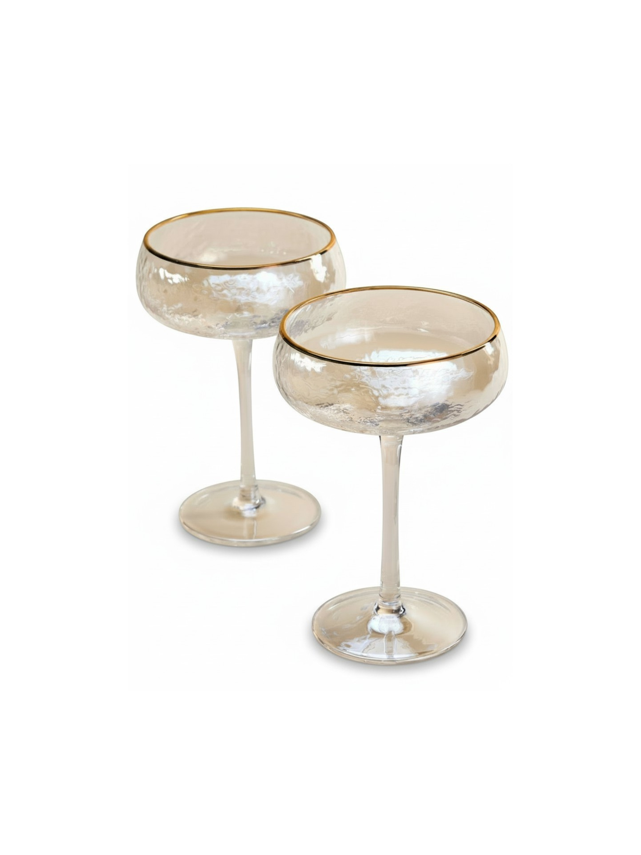 Hammered Lustre Coupe Glasses - Set of 2