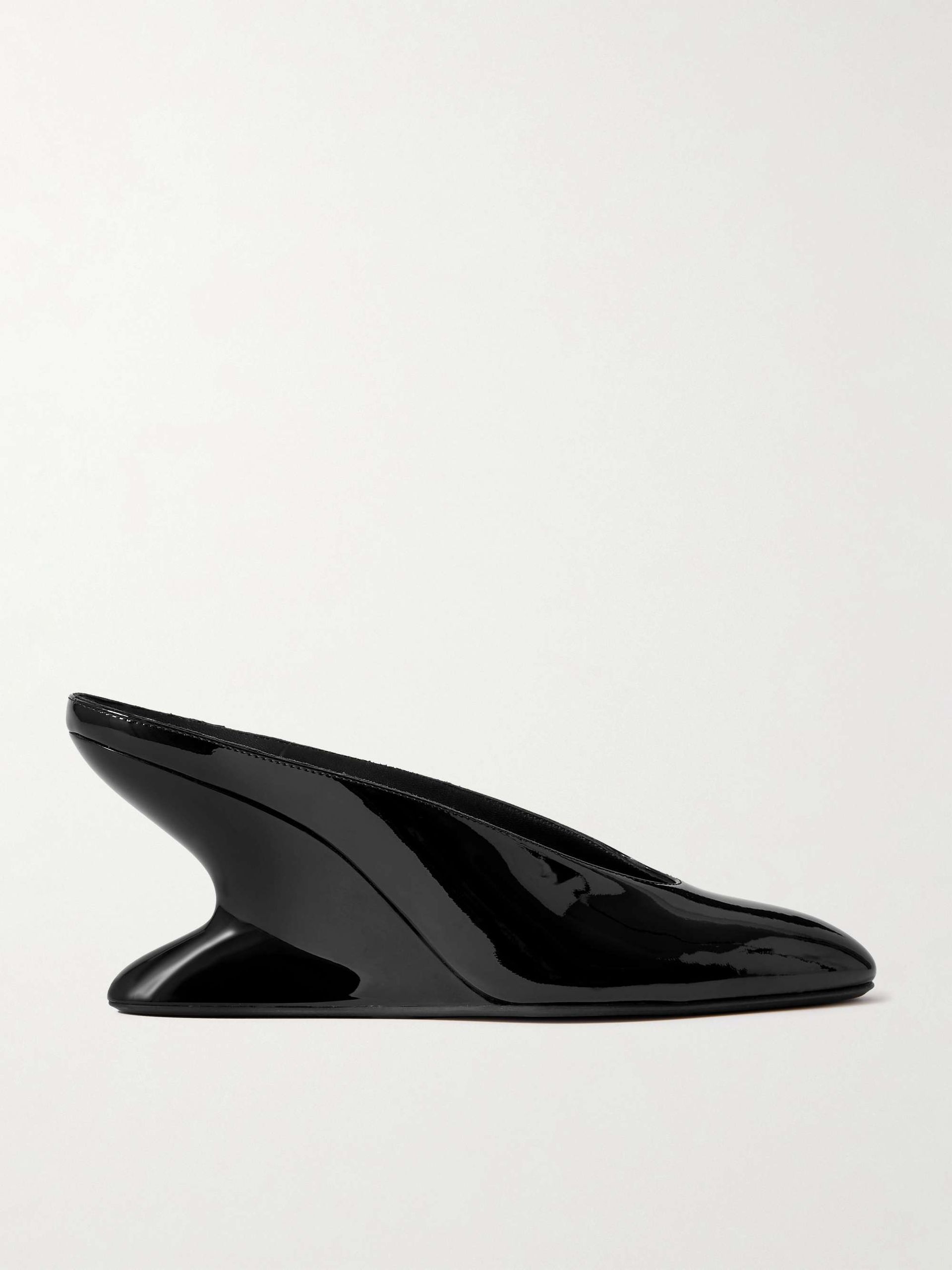 Patent-Leather Wedge Mules