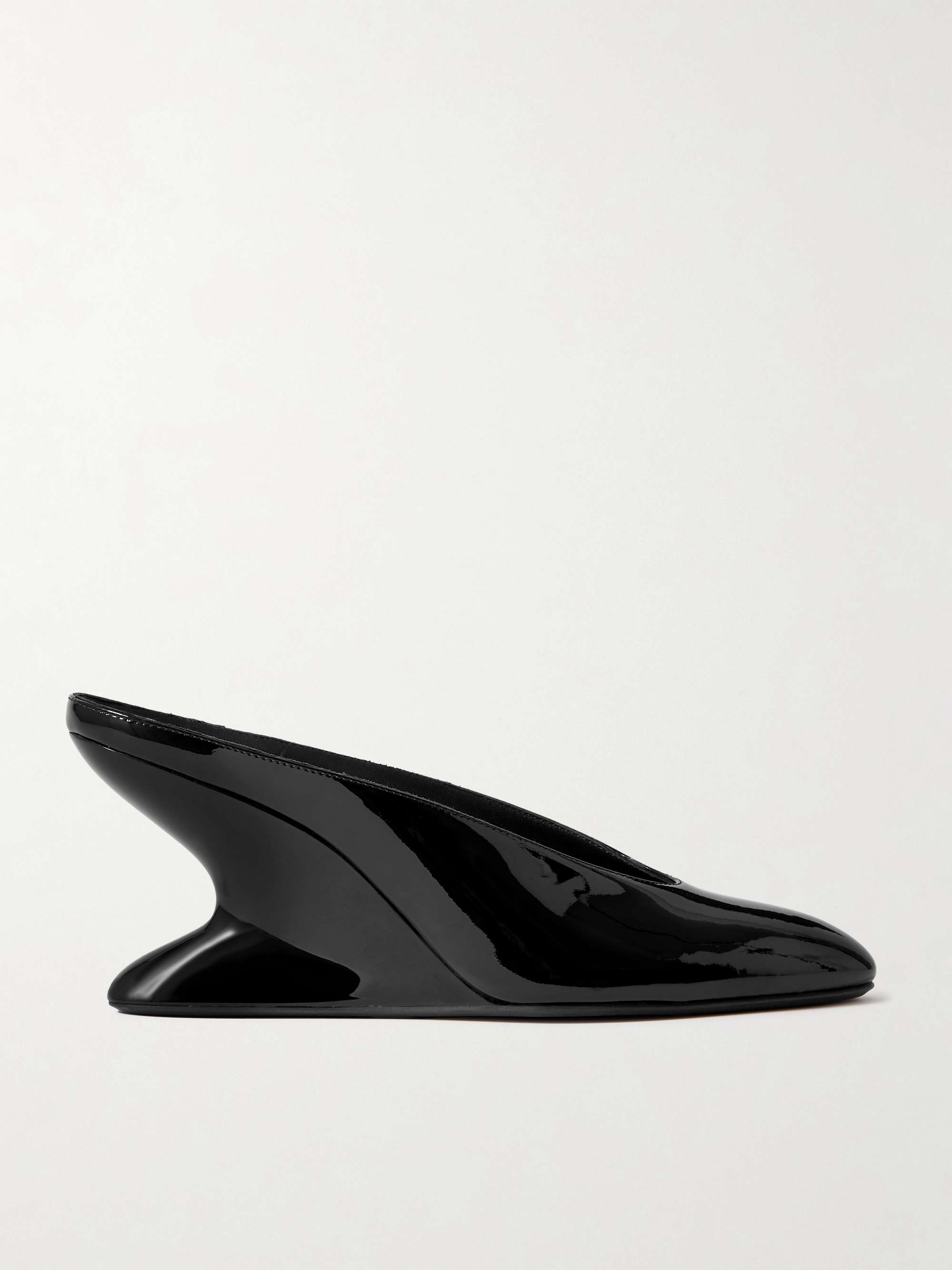 Patent-Leather Wedge Mules