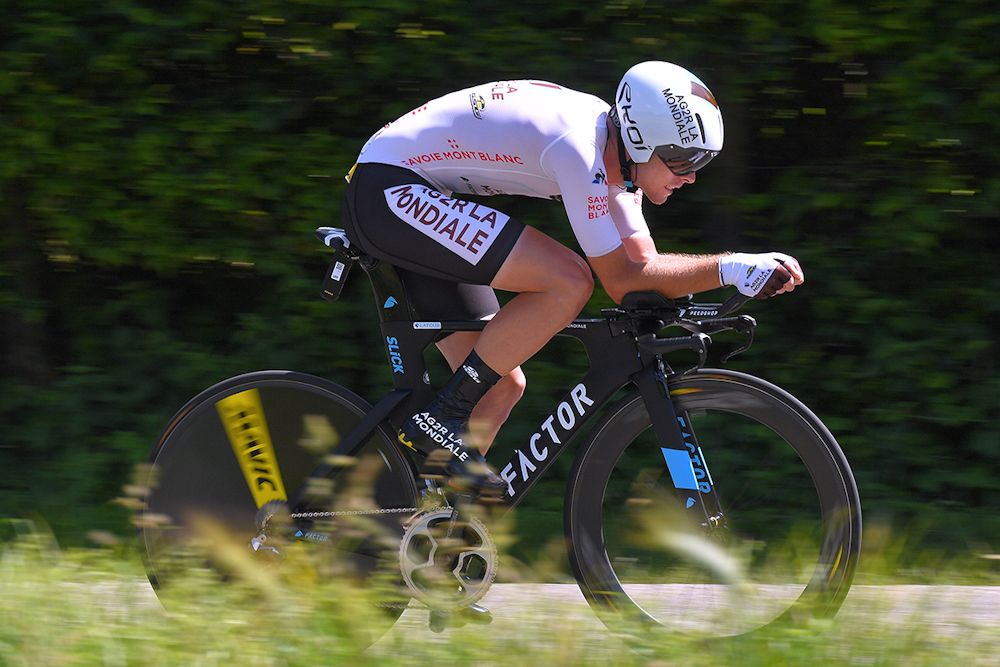 Pierre Latour on course during the Dauphine time trial