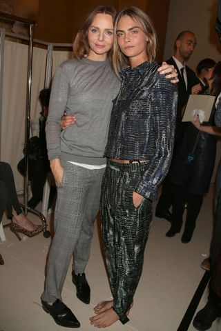 Stella McCartney And Cara Delevingne At Paris Fashion Week AW14, 2014