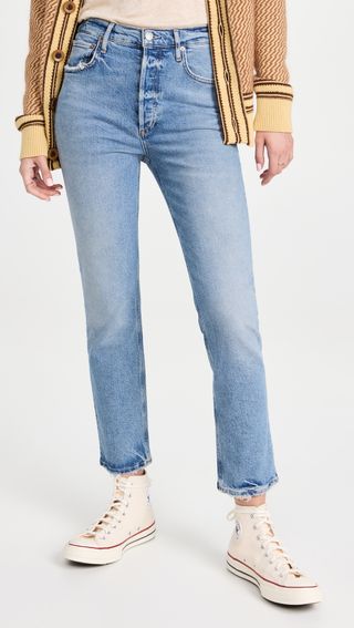 Riley Long High Rise Straight Jeans