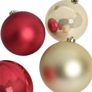 Habitat Pack of 4 Extra Large Christmas Baubles - Red & Gold