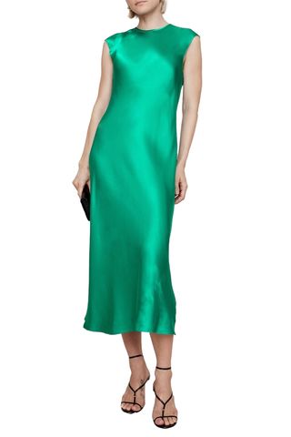 Banana Republic Bias-Cut Satin Midi Dress