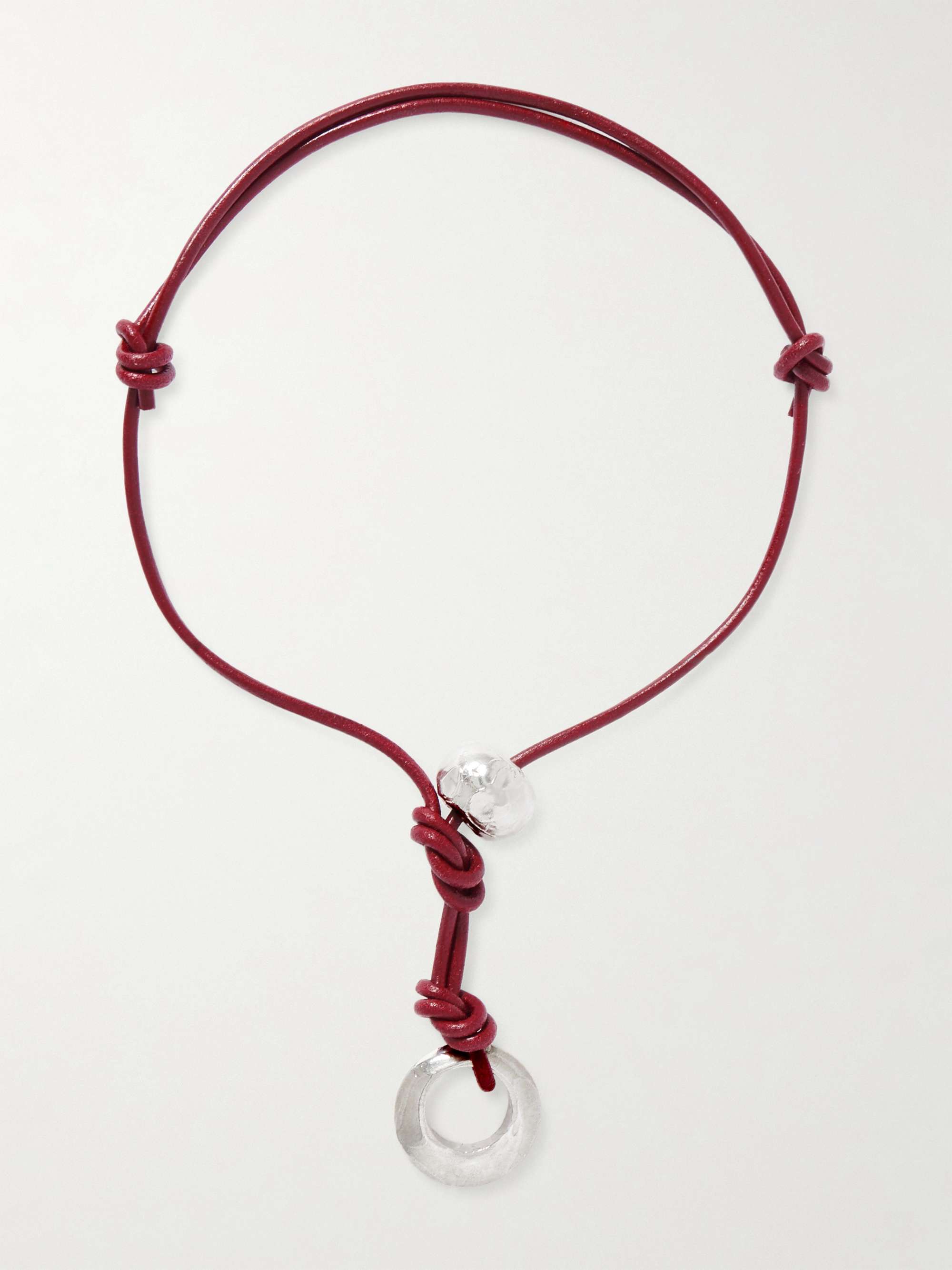 The Poet&#039;s Lens Recycled Silver and Leather Necklace