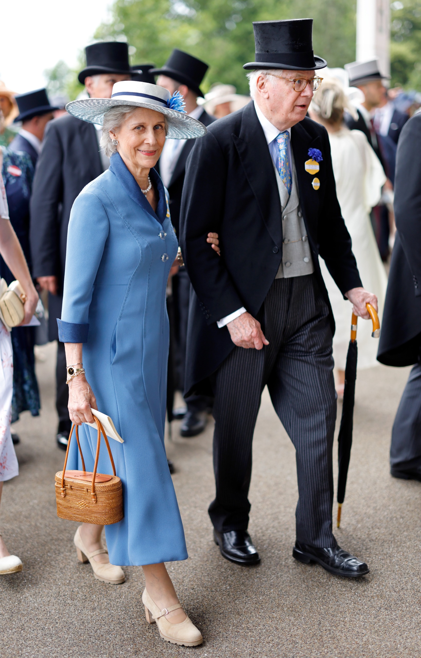 Duke and Duchess of Gloucester walking at Royal Ascot