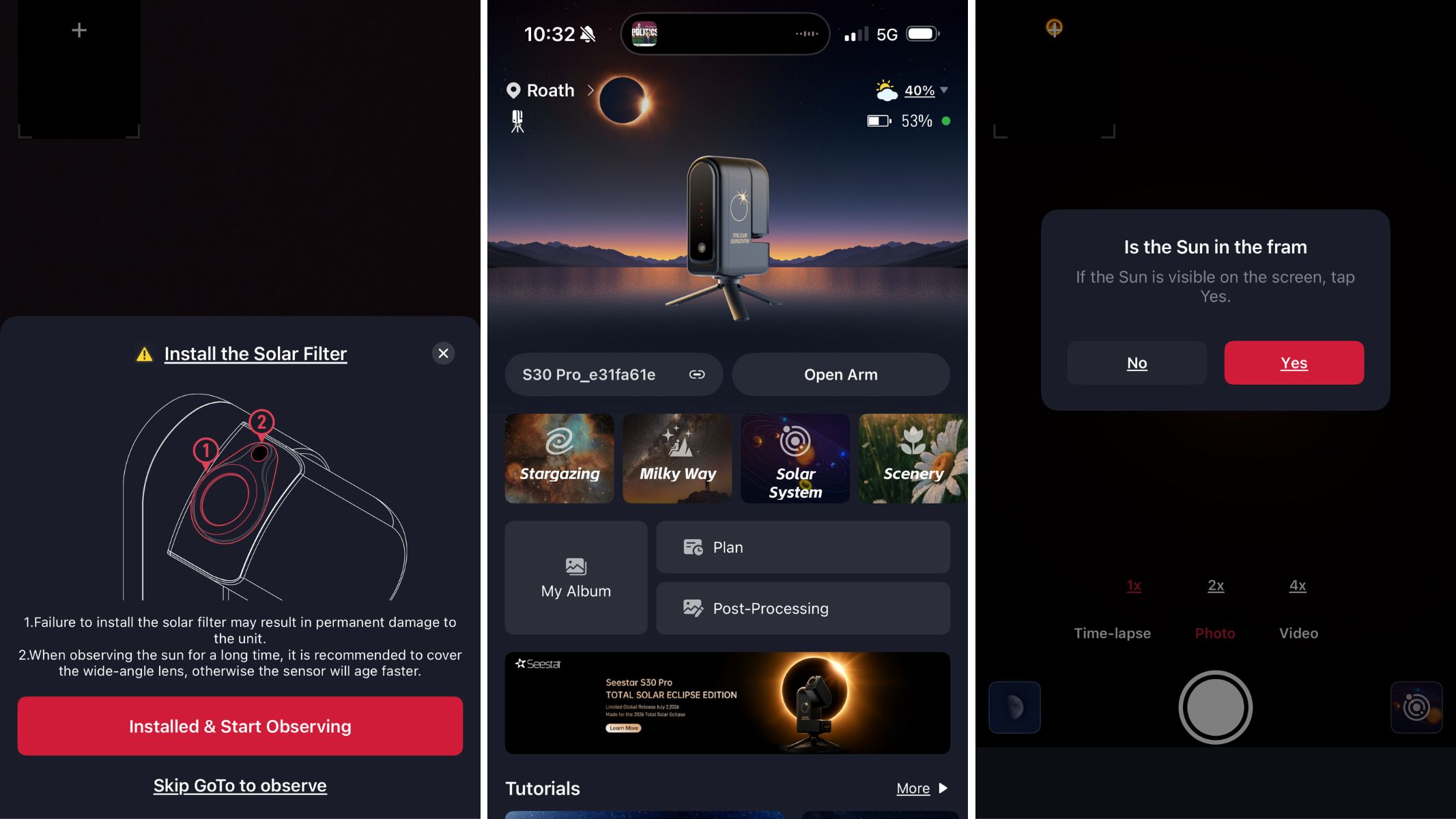 ZWO Seestar S30 Pro Total Solar Eclipse Edition