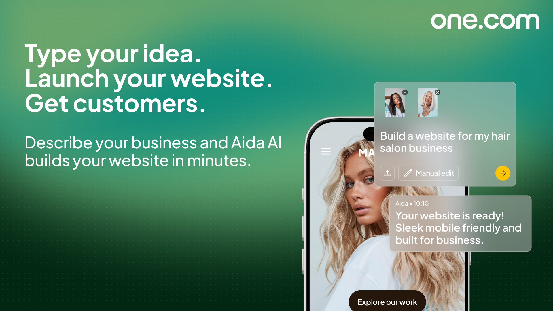 Promotional imagery of website builder