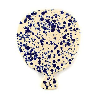 Blue and white splatter serving board from sous chef.