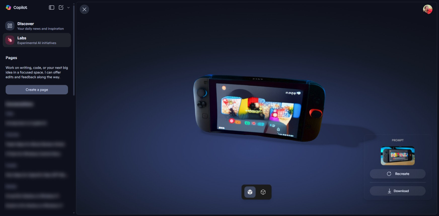 Copilot 3D in Copilot Labs