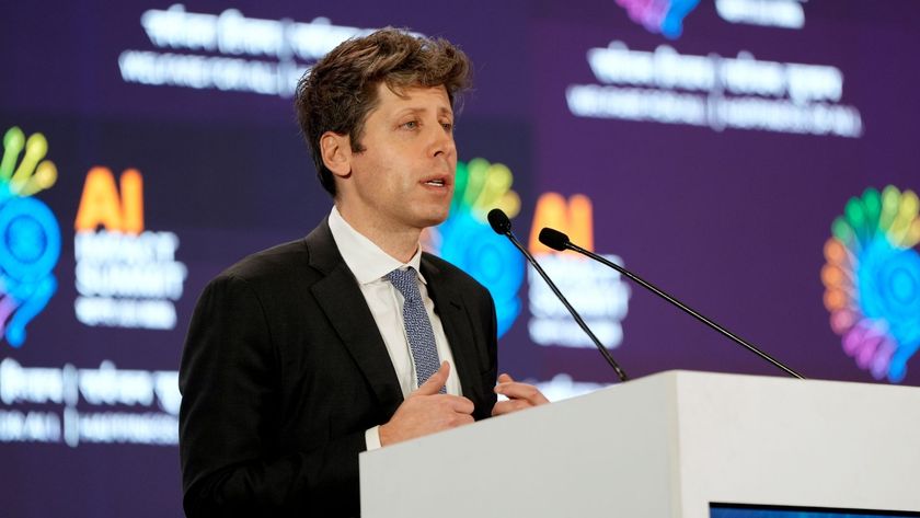 Sam Altman speaking at the India AI Impact Summit in February 2026