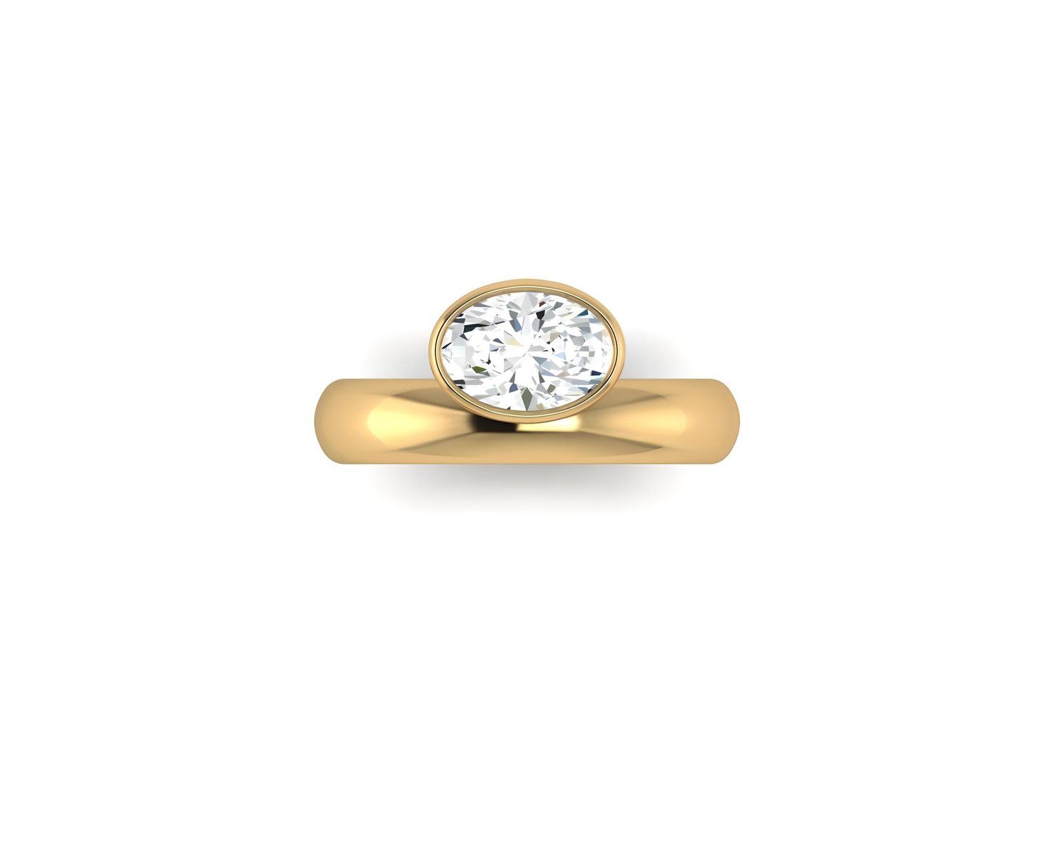 East West Bezel Set Oval - Mossighi