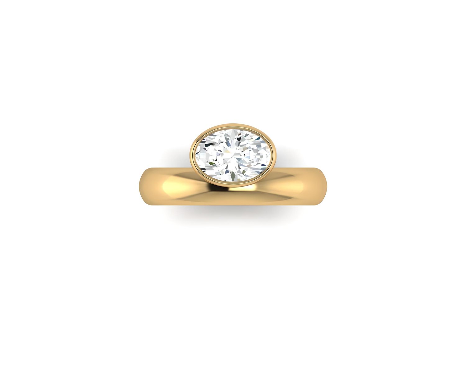 East West Bezel Set Oval - Mossighi