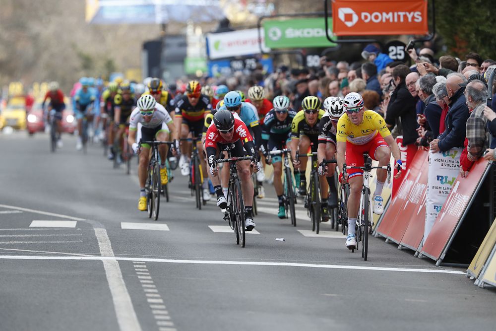 Arnaud Demare wins the stage 3 field sprint for fourth at Paris-Nice