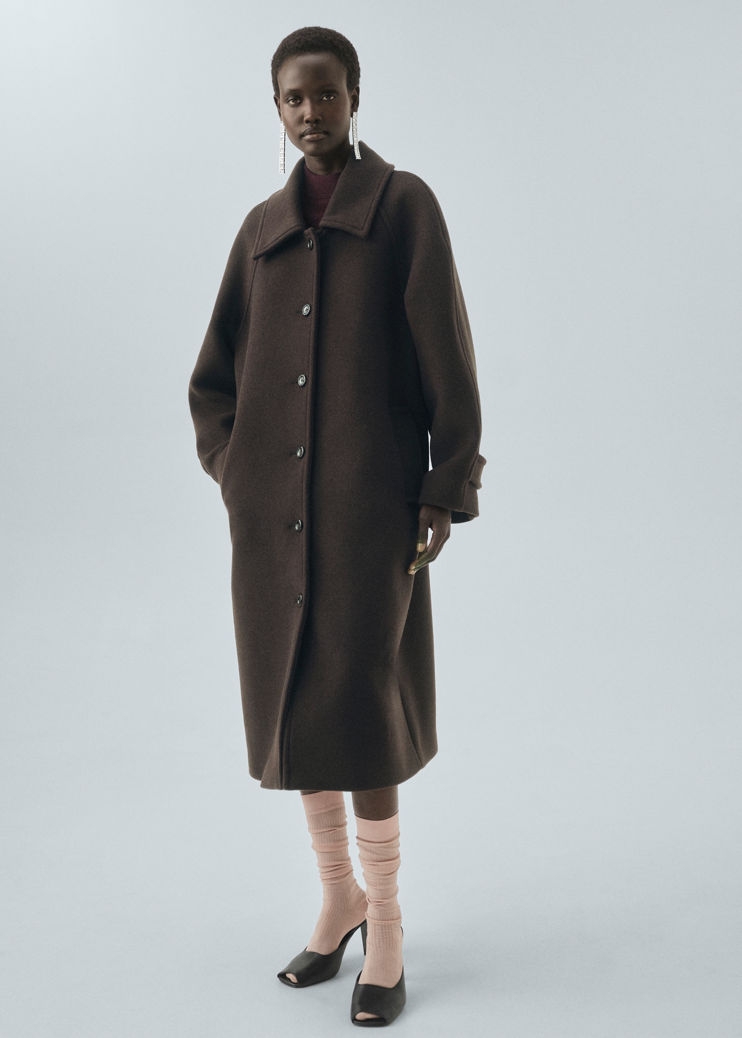 Buttoned Wool Coat - Women | Mango United Kingdom