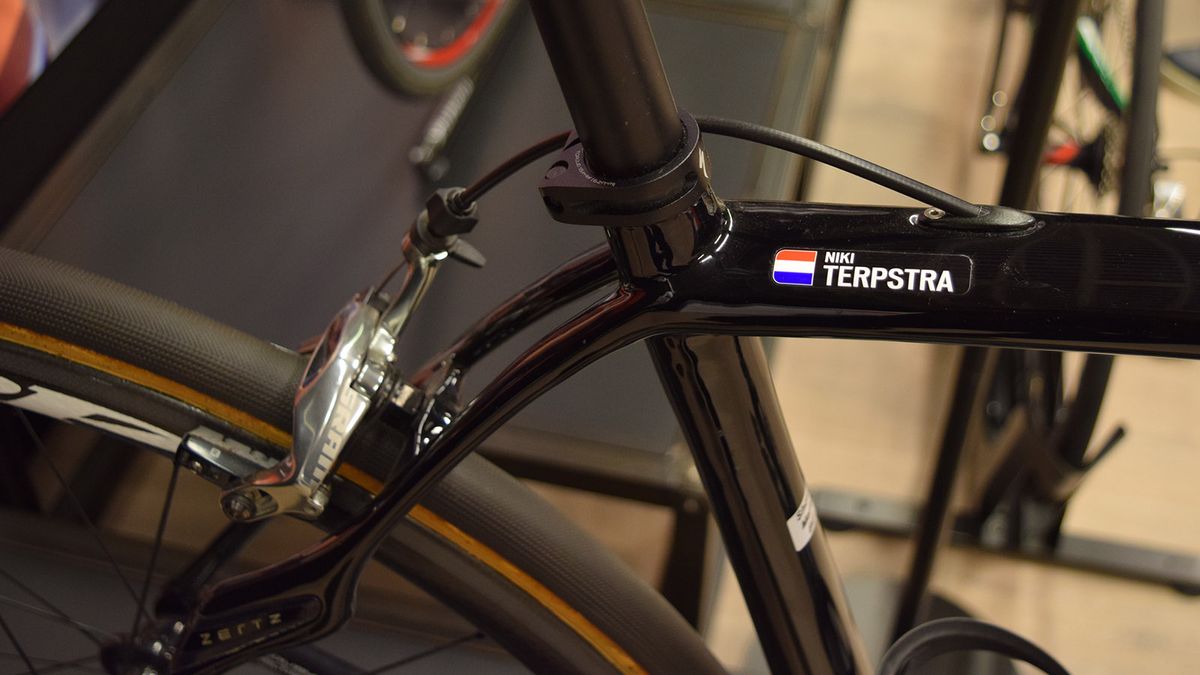 A look at the seat junction on Niki Terpstra's Specialized Roubaix
