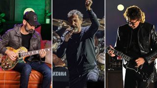 (from left) Cesar Gueikian, Serj Tankian and Tony Iommi