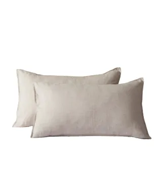 TOSMO, 100% Linen Pillowcase Standard Size, Set of 2