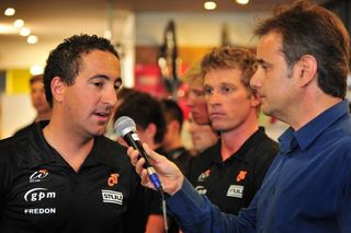 Trent Wilson fields questions at the launch of the GPM Wilson Racing team.
