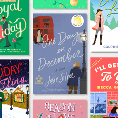 a collage of book covers of holiday romance novels including royal holiday one day in december and more