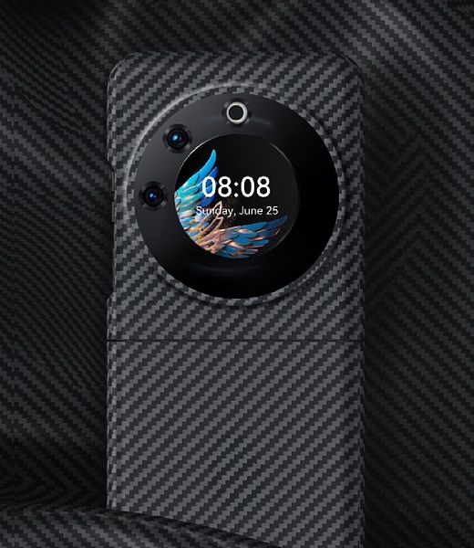 A rumored early look at the Tecno Phantom V Flip's circular cover display.