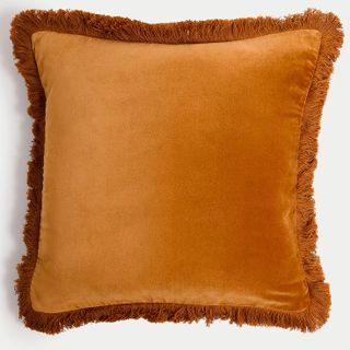 M&S Velvet Fringed Cushion