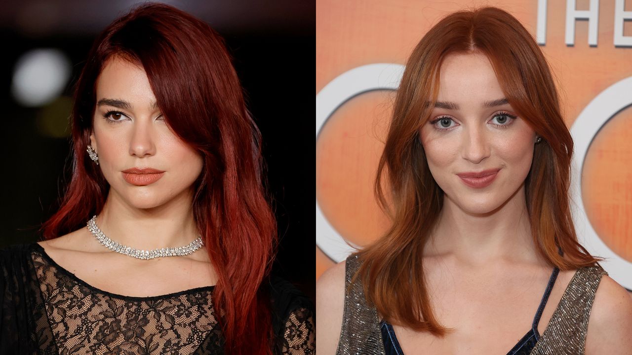 best celeb red hair dua lipa phoebe Dynevor