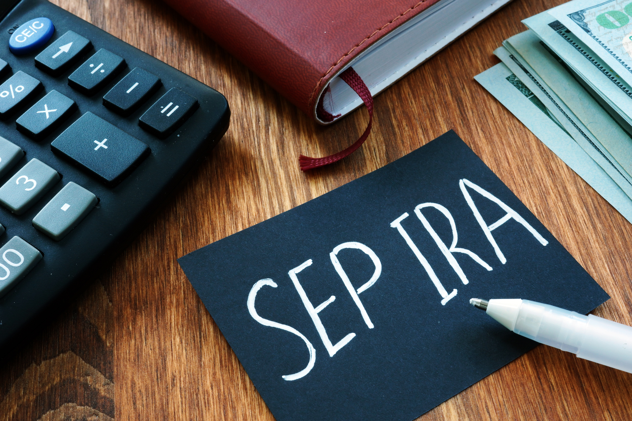Writing note shows the text SEP IRA