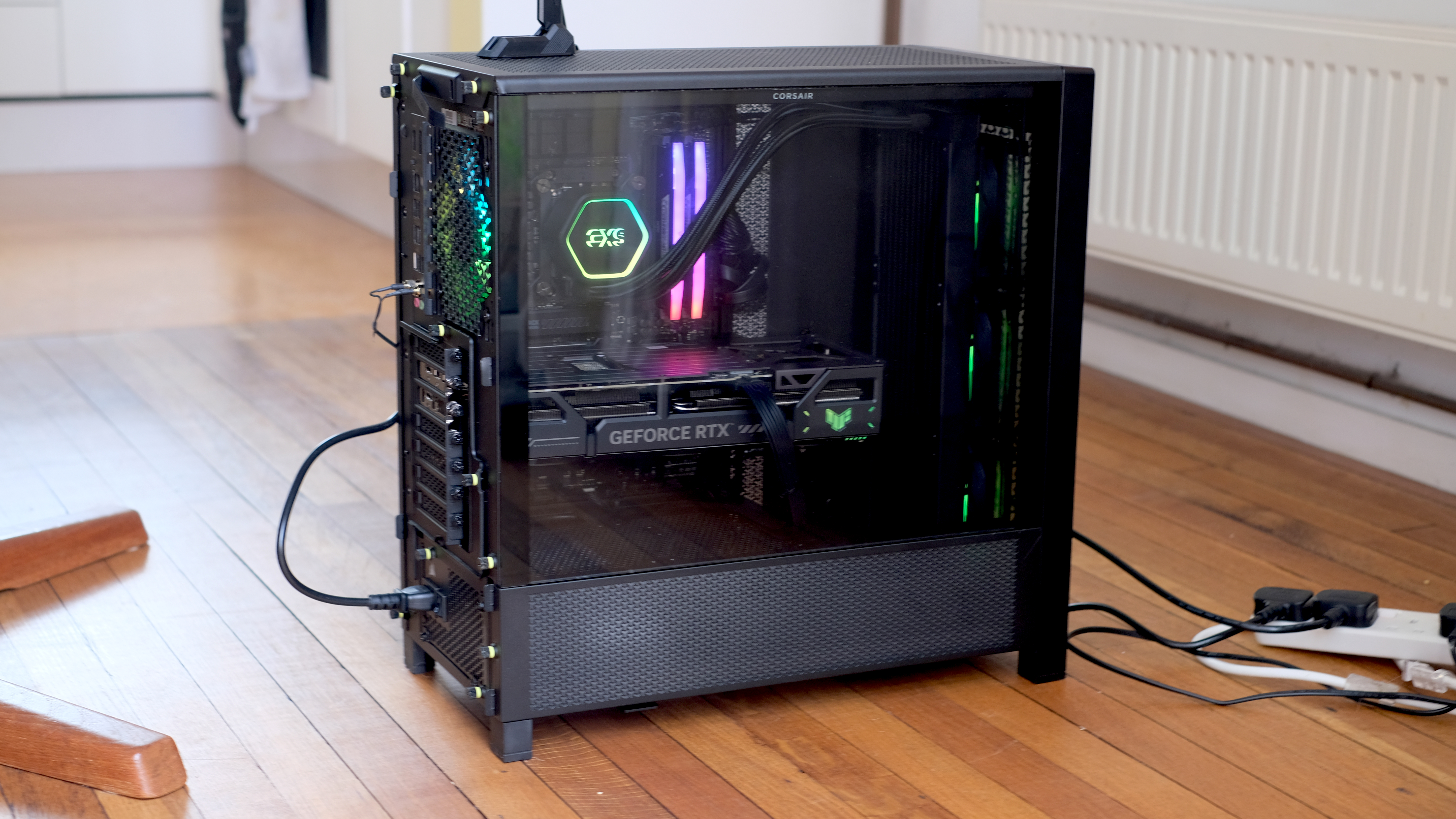 Photograph of Corsair 4000 rig equipped with NVIDIA GPU