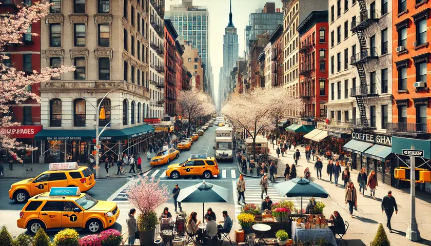 nyc spring day AI image