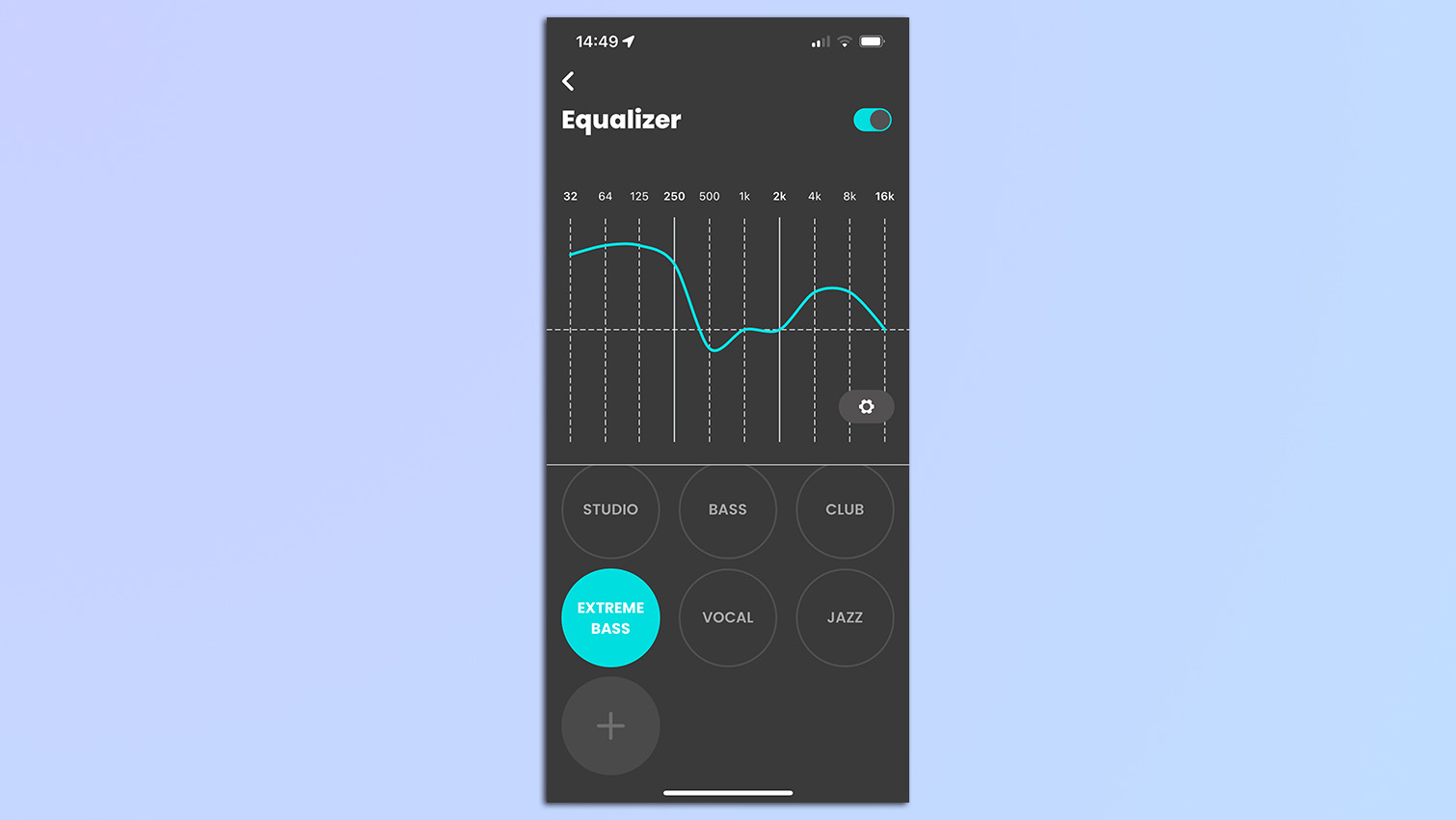 Screenshots from the AKG headphones app.