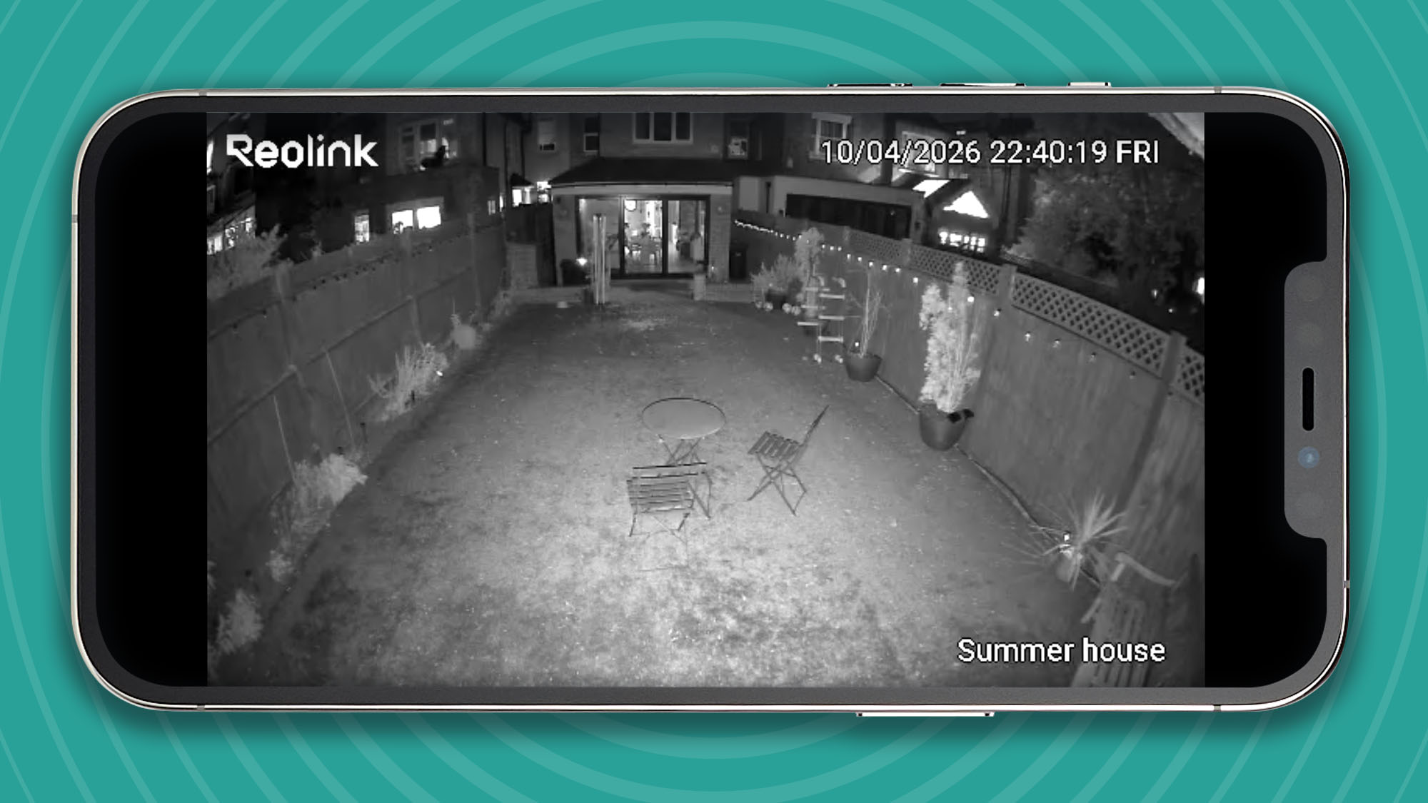 Footage from Reolink Solar Floodlight Cam recorded at night