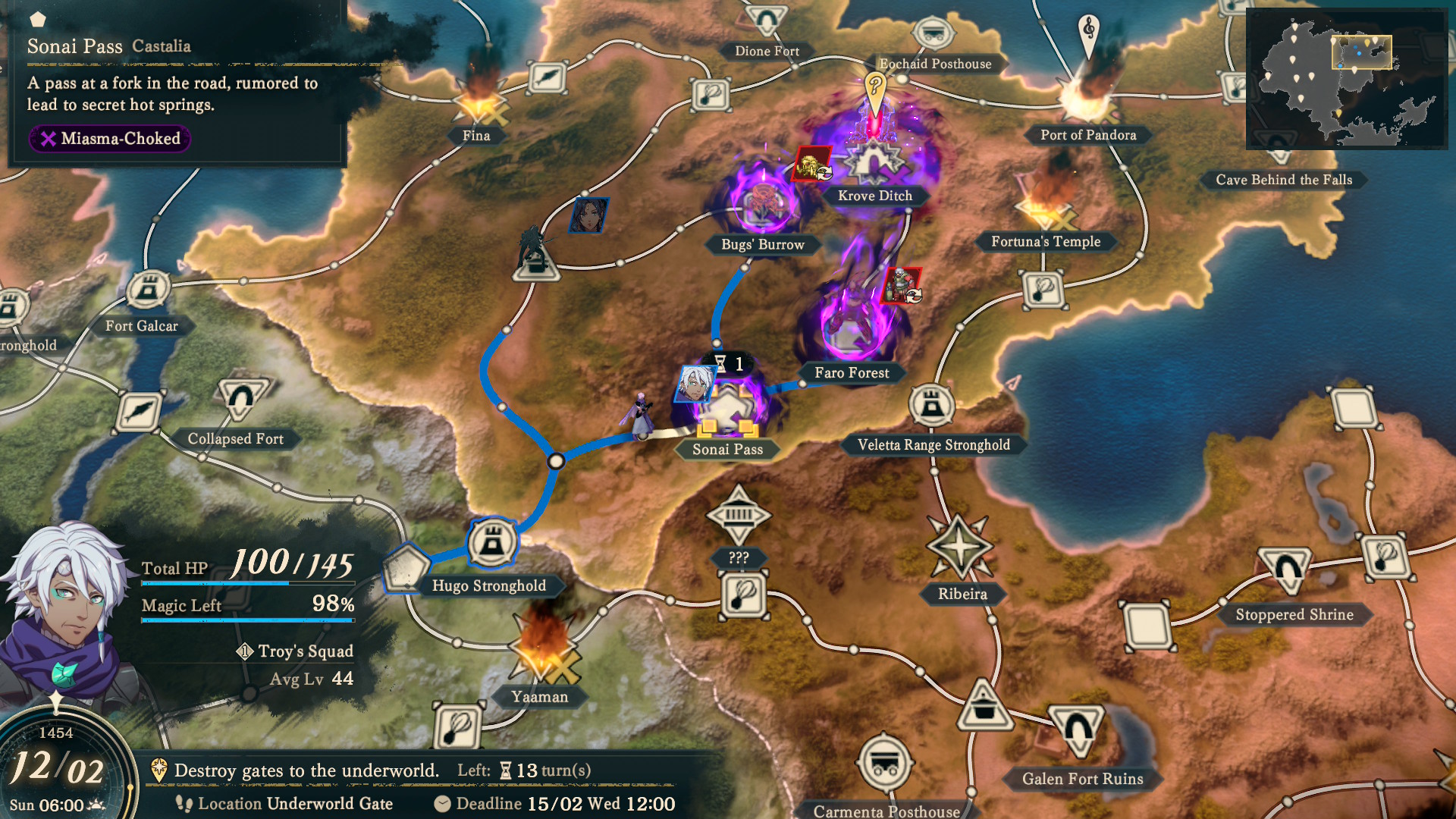 The map in Fire Emblem: Fortune's Weave