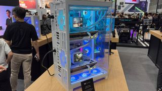 The Thermaltake Capo X PC case as seen on the showfloor at Computex 2026.