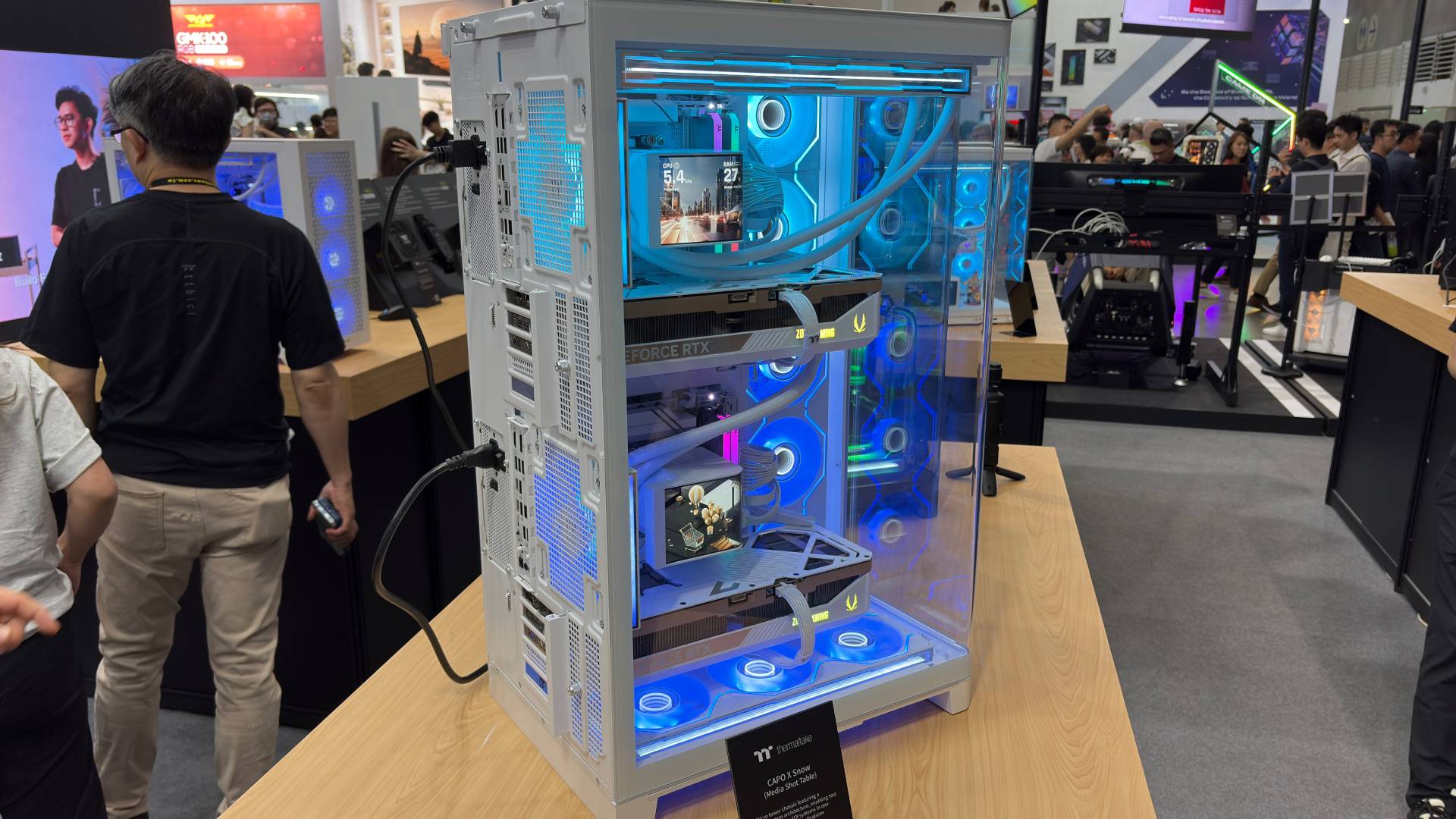 The Thermaltake Capo X PC case as seen on the showfloor at Computex 2026.