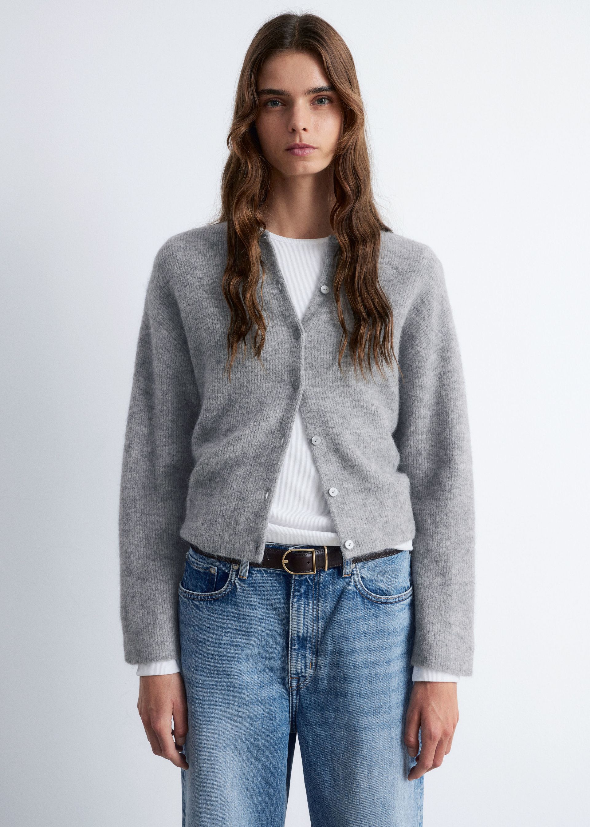 Alpaca-Blend Knitted Cardigan