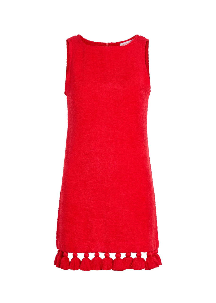 Robe Courte Manon Tasseled-Hem Terry Mini Dress