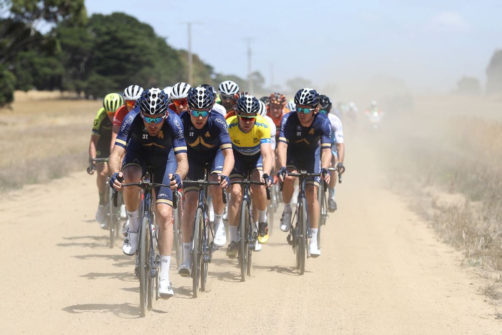 The riders get a taste of the dirt roads of Australia