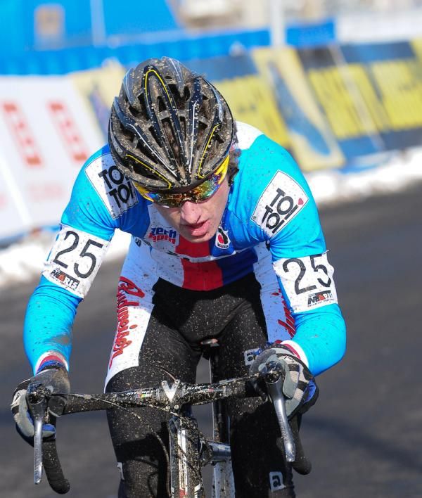 Tomas Paprskta (Czech Rupublic) was solo for almost two laps before being joined by France's Alaphillipe