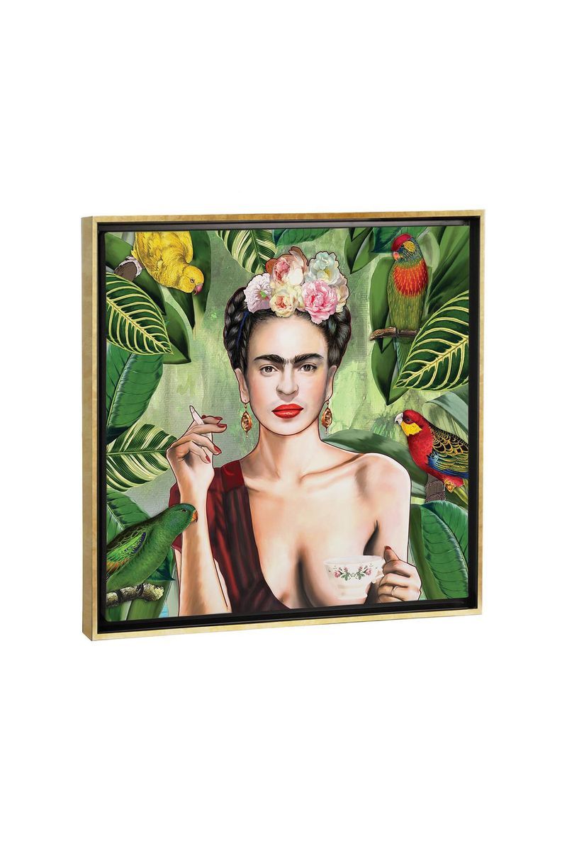 Picture frame, Painting, Plant, Rectangle, Fawn, Fictional character, Art,