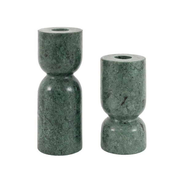SO'HOME Set of 2 Taraza Marble Candlesticks