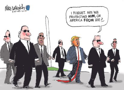 Political Cartoon U.S. Trump Secret Service Agents